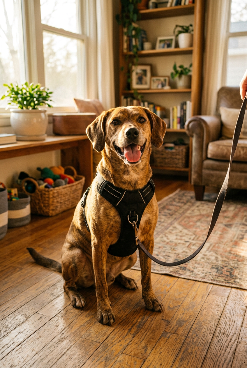 Lifestyle photo of No-Pull Dog Harness – Reflective &amp; Breathable